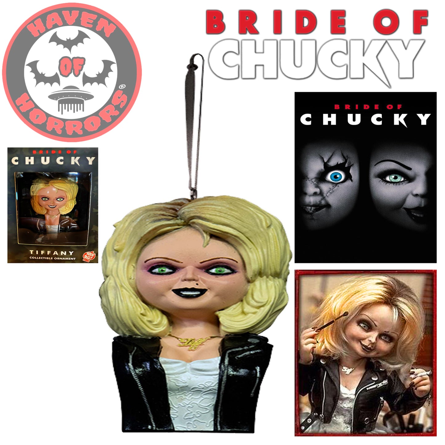 Child's Play Bride of Chucky Tiffany Bust Holiday Horrors Ornament