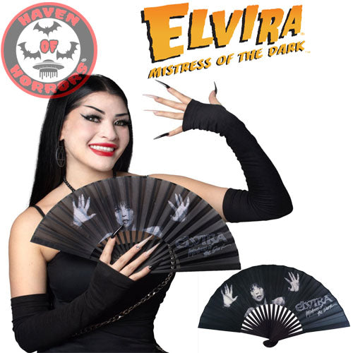 Elvira Dark Love Fabric Fan