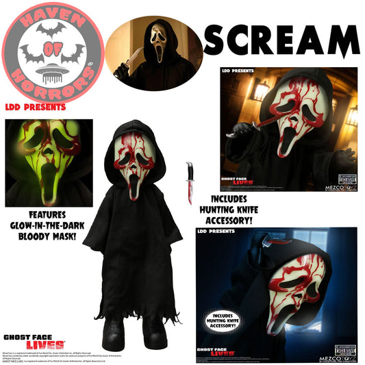 Scream Ghostface Lives Bloody Glow-in-the-Dark 10-Inch Living Dead Doll