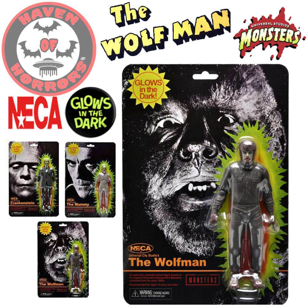Universal Monsters Retro Glow in the Dark The Wolf Man 7-Inch Scale Action Figure