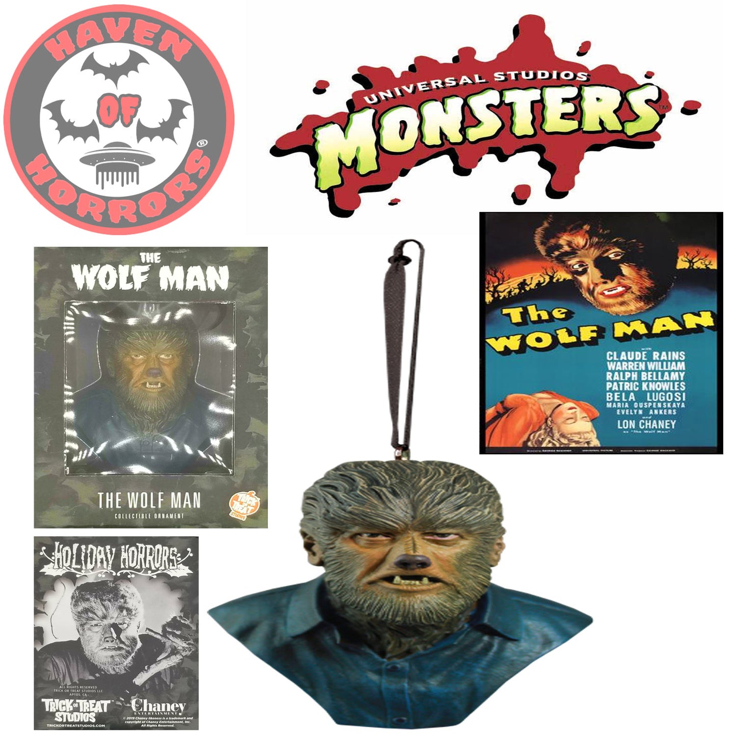 Universal Monsters The Wolf Man Holiday Horrors Ornament