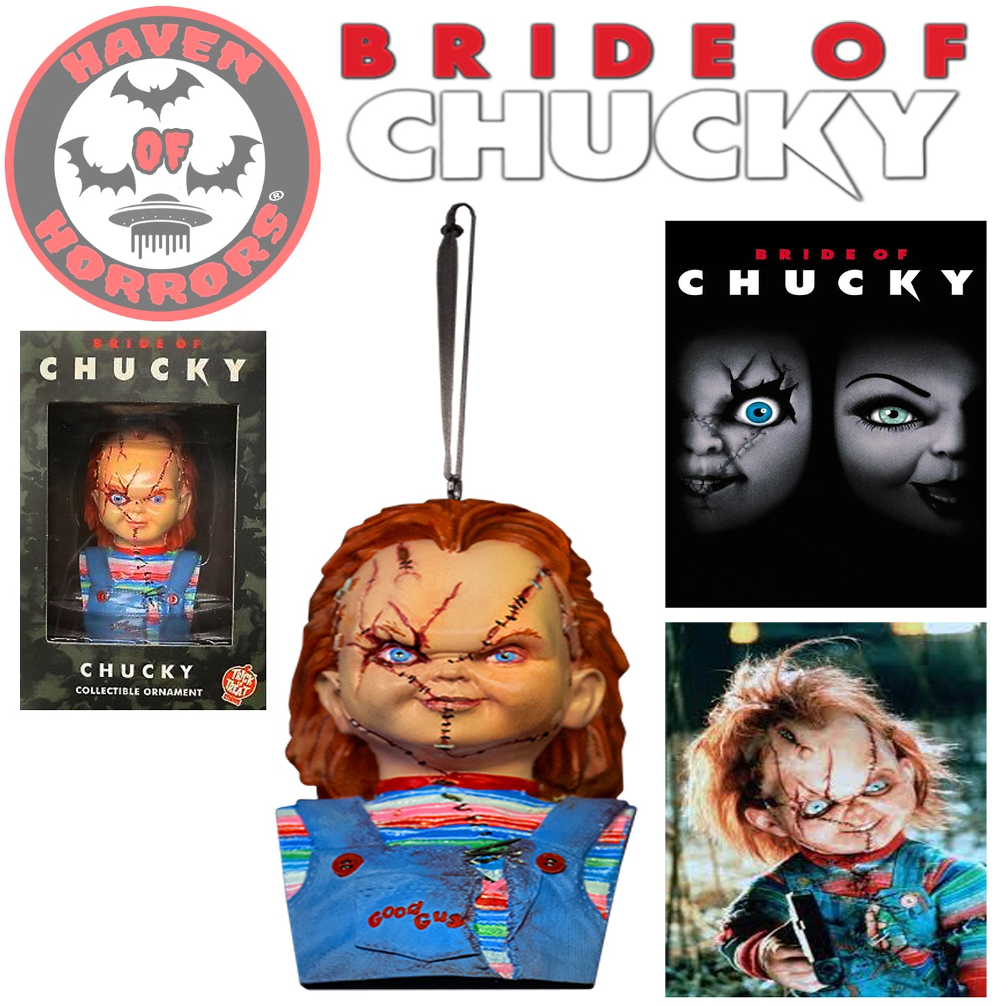Child's Play Bride of Chucky Bust Holiday Horrors Ornament