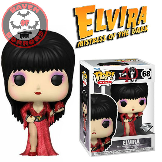 Elvira 40th Anniversary Diamond Glitter Pop! Vinyl Figure #68