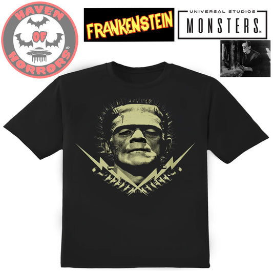 Universal Monsters Frankenstein Bolt Glow T-Shirt