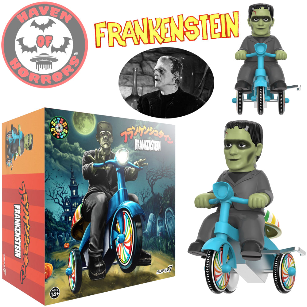 Universal Monsters Super Cycles Frankenstein (Black W/ Blue Trike)