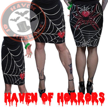 Web Heart Pencil Skirt
