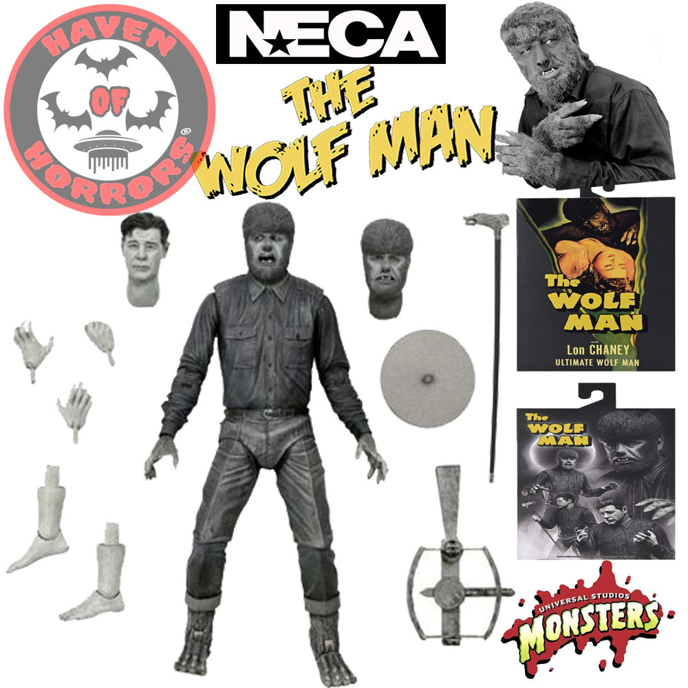 Universal Monsters Ultimate The Wolf Man (Black & White) 7-Inch Action Figure