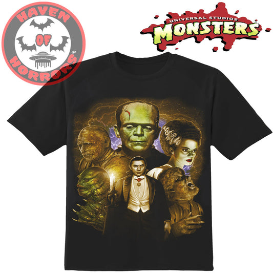 Universal Monsters Full Color Collage T-Shirt