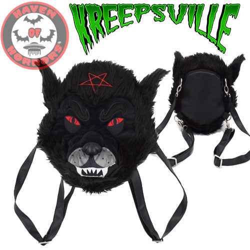 Wolfhead Plush Purse Bag