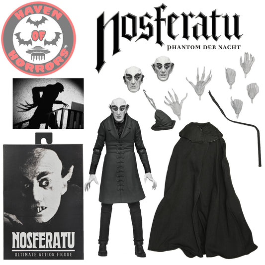 Nosferatu Ultimate Count Orlock 7-Innch Scale Action Figure (Black and White)