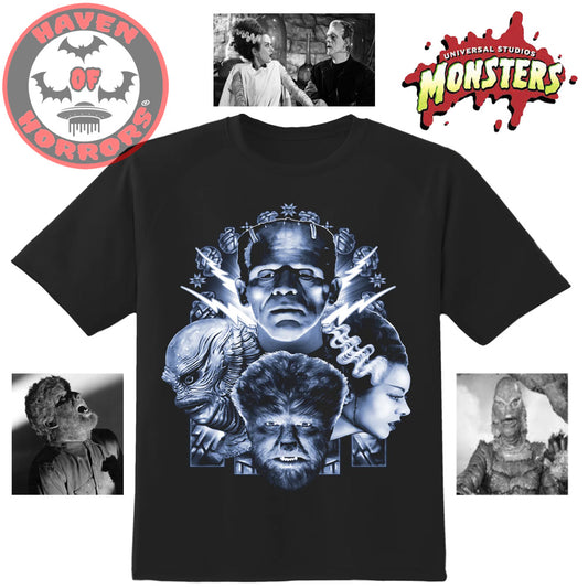 Universal Monsters Collage Tattoo T-Shirt