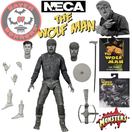 Universal Monsters Ultimate The Wolf Man (Black & White) 7-Inch Action Figure