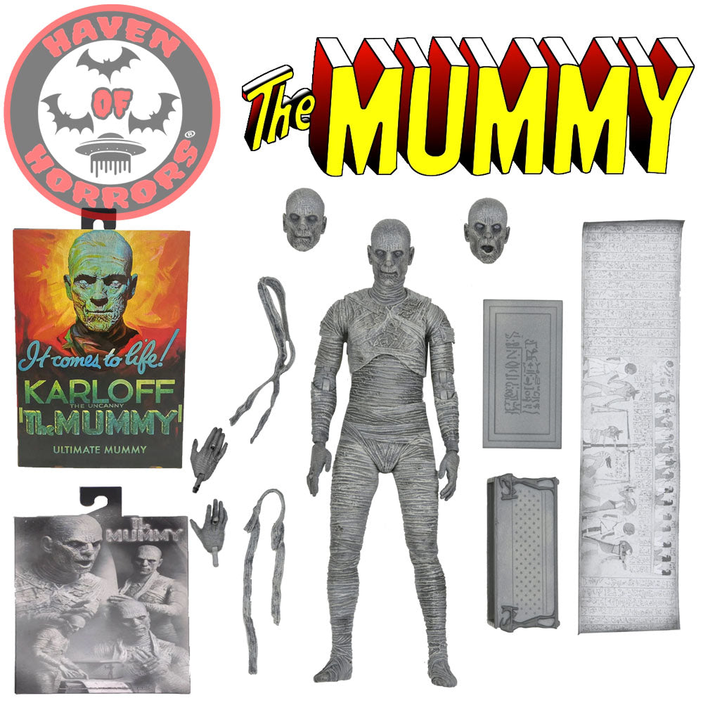 Universal Monsters Ultimate Mummy (Black & White) 7-Inch Scale Action Figure